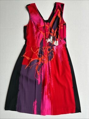 Classiques Entier Red, Pink & Purple Floral Midi Dress